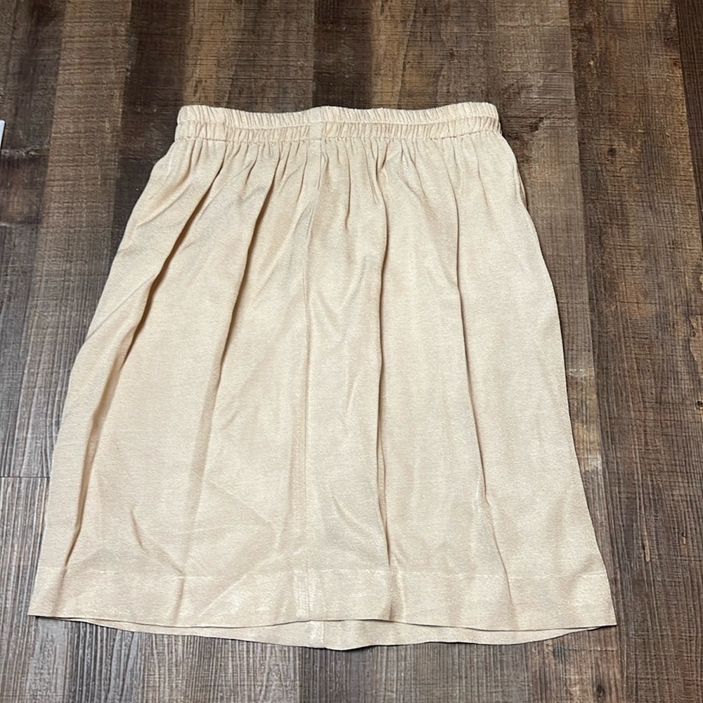 Women’s vintage acetate and rayon skirt 10 made in USA 🇺🇸 mini pull on elastic